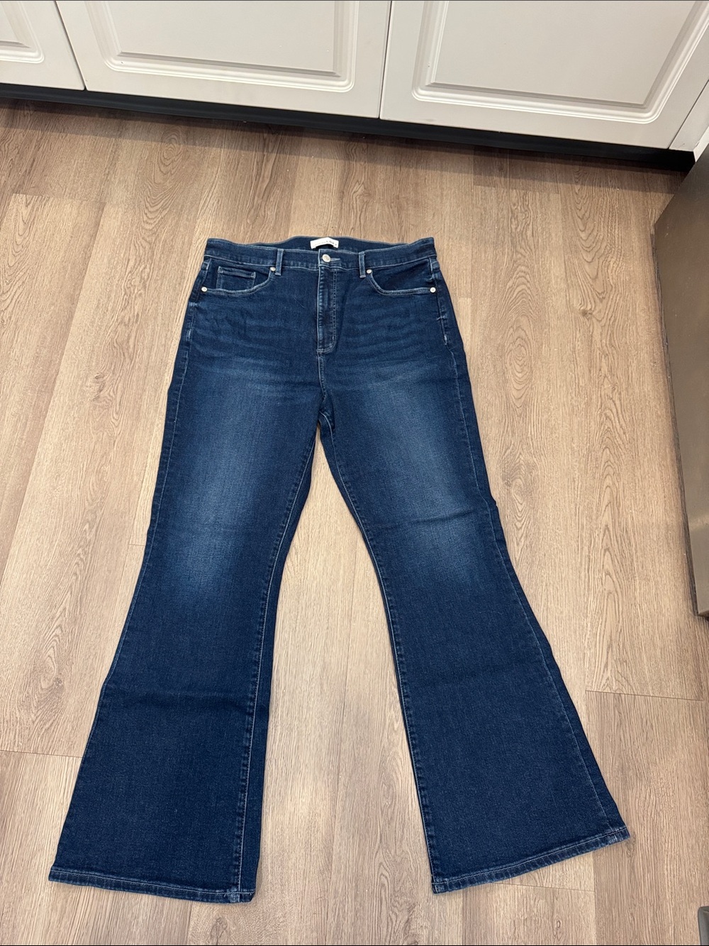 LOFT Dark Blue High-Rise Flare Jeans
